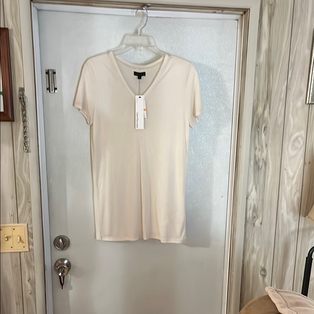 NWT Cream V-Neck Women's Top by Calvin Klein Jeans